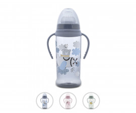 Бебешко пластмасово шише с мек накрайник с дръжки Lorelli My friend, асортимент 1020064