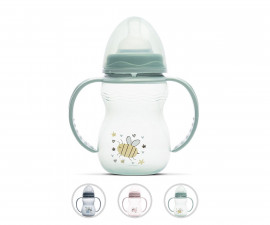 Бебешко пластмасово шише с дръжки за мляко и вода Lorelli My Friend 250мл, асортимент 1020032