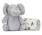 Бебешко одеяло Lorelli Nappy, 90 x 75 см, бяло със сиво слонче  0340182503 thumb 2