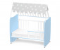 Детско дървено легло-люлка Lorelli Stars 60/120 см, цвят бял/Baby Blue 10150610039A thumb 5