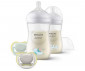 Подаръчен комплект за бебе с 2 шишета за хранене х 260 мл с биберони без протичане поток 3 и 2 залъгалки Ultra Air, 1м+ Philips-Avent Natural Response 3.0 00A.0603.001 thumb 2