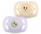 Ортодонтска залъгалка Philips-Avent Ultra Start, 2 броя, със стерилизираща кутийка, дизайн очички, момиче, 0-2м 00A.0633.001 thumb 2