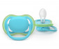 Ортодонтска залъгалка Philips-Avent Ultra Air, 2 броя, със стерилизираща кутийка, зелена/синя, 6-18м 00A.0647.001 thumb 4