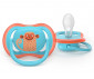 Ортодонтска залъгалка Philips-Avent Ultra Air, 2 броя, със стерилизираща кутийка, маймунка/жаба, син/жълт, 18м+ 00A.0653.001 thumb 3