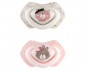 Комплект от симетрични силиконови залъгалки за бебета Canpol Bounjour Pari, 2 броя, 18+ м, розови 22/649_pin thumb 2