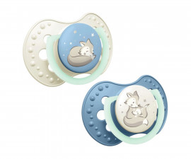 Lovi - Силиконова залъгалка Night&Day, 2 броя, 6-18м, за момче 22/915b