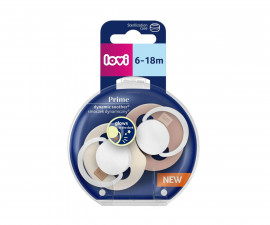 Lovi - Динамична силиконова залъгалка Prime Ivory, 2 броя, 6-18м 34/437