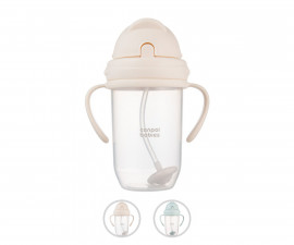 Детска неразливаща се пластмасова чаша със сламка и дръжки Canpol, 270 мл, асортимент 56/623