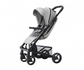 Сгъваема и преносима лятна бебешка количка за новородени с черно шаси, черна дръжка, черни колела и седалка със сенник Mutsy Nexo Black, Concrete Melange MT.0600.004