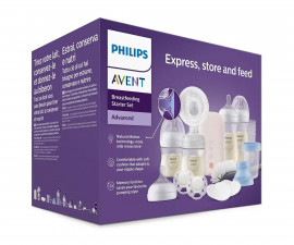 Комплект електрическа помпа за кърма Philips-Avent Natural Motion Advanced, 4 шишета, 5 броя контейнери VIA, залъгалка, подплънки и четка за почистване 00A.0569.002