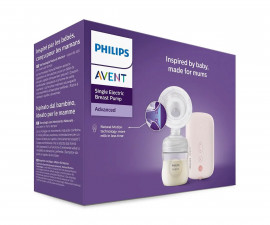 Комплект единична електрическа помпа за кърма Philips-Avent Natural Motion Advanced с шише от 125мл с биберон Natural Response 0м+, 5 броя торбички за кърма и 4 броя подплънки 00A.0615.001