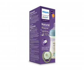 Комплект за бебета пластмасово шише Natural Response 3.0 със силиконов биберон среден поток, 260 мл и силиконова залъгалка Ultra Soft 0-6 м 00A.0676.001