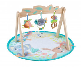 Постелка за активна гимнастика и игра за бебета и деца с дървена арка Playgro Fauna Friends, 0м+ PG.0616
