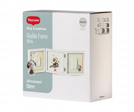 Рамка за 2 отпечатъка и снимка на бебе Tiny Love Tiny Creations (бяла рамка), 0м+ TL.1001.001