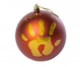 Коледна топка за отпечатък на бебе Tiny Love Tiny Creations (червена със златиста боя), 0м+ TL.1007.001
