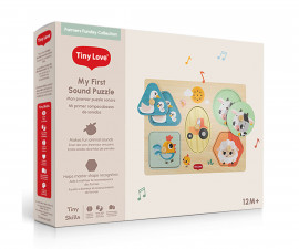 Играчка за бебе Tiny Love - Музикален дървен пъзел Farmers Funday, 12м+ TL.0860.001