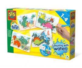 SES - My first: Оцветявай с вода Динозаври - 14465, Hobby