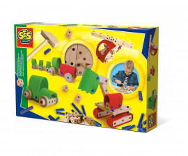 Детска играчка за сглобяване - СЕС - Дърводелски комплект колички