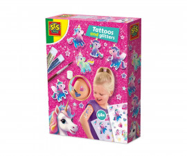 SES - Серия Еднорог: Детски татуировки и брокат за момичета - 14724, Hobby Girls