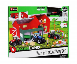 Bburago 18/31684 - Farmland Farm Barn & Tractor Play Set (w/1 tractor)