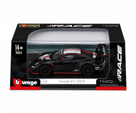 Bburago 18/38321 - RACE 1:43 Porsche 911 GT3R Black (Disp. 12pcs)
