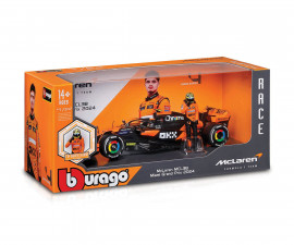 Bburago 18/28040 - 1:24 F1 McLaren Team MCL38 with driver figure 4 Lando Norris