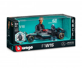 Bburago 18/28069 - 1:24 F1 Mercedes W15 with driver figure 63 George Russel
