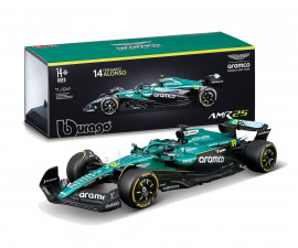 Bburago 18/28070 - 1:24 F1 Aston Martin AMR25 with helmet