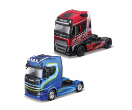 Bburago 18/32203, 18/32205, 18/32206, 18/32207 - 1:43 Street Fire Haulers Custom Cabs, assortment