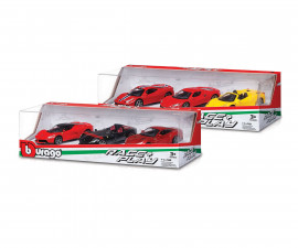 Bburago 18/36102 - 1:43 Race & Play - 3-PACK Ferrari