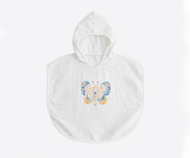 Kitikate S60631 - Organic Butterfly Muslin Poncho Bathrobe