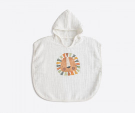 Kitikate S60632 - Organic Lion Muslin Poncho Bathrobe