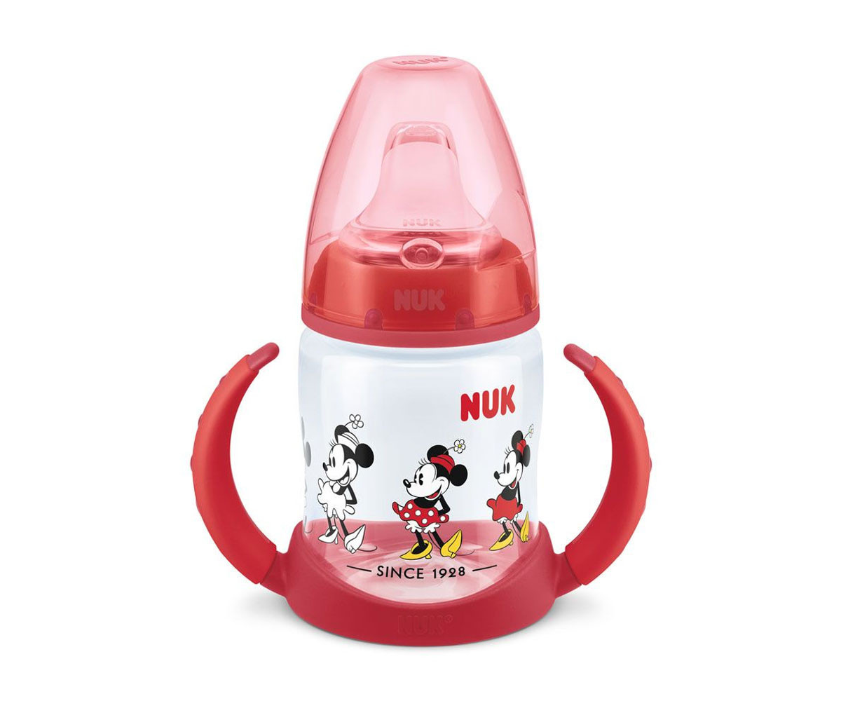 Бебешка пластмасова чаша със силиконов накрайник за сок Nuk First Choice, PP, 150мл, Mickey red 10215261