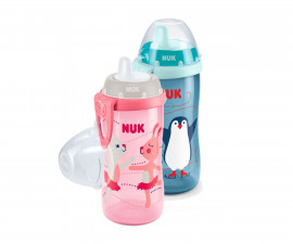 Детска неразливаща се пластмасова чаша с твърд накрайник Nuk Kiddy Cup, 300мл, 12м+, асортимент 10255411