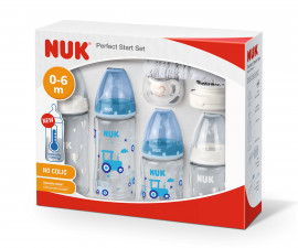 Комплект Nuk Perfect start Temperature Control, 10 части, момче