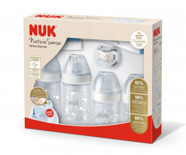Подаръчен комплект за новородено биберон, шише, залъгалка и четка за почистване Nuk Natute Sence perfect start, 8 части 10225226