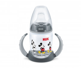 Бебешко шише Nuk First Choice Temperature control, 150мл със силиконов накрайник за сок, Mickey grey, 6-18м 10215337