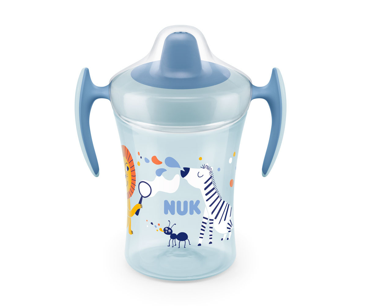 Детска неразливаща се тренировъчна пластмасова чаша с мек накрайник Nuk Evolution Trainer Cup, 230мл, момче, 6м+ 10255608