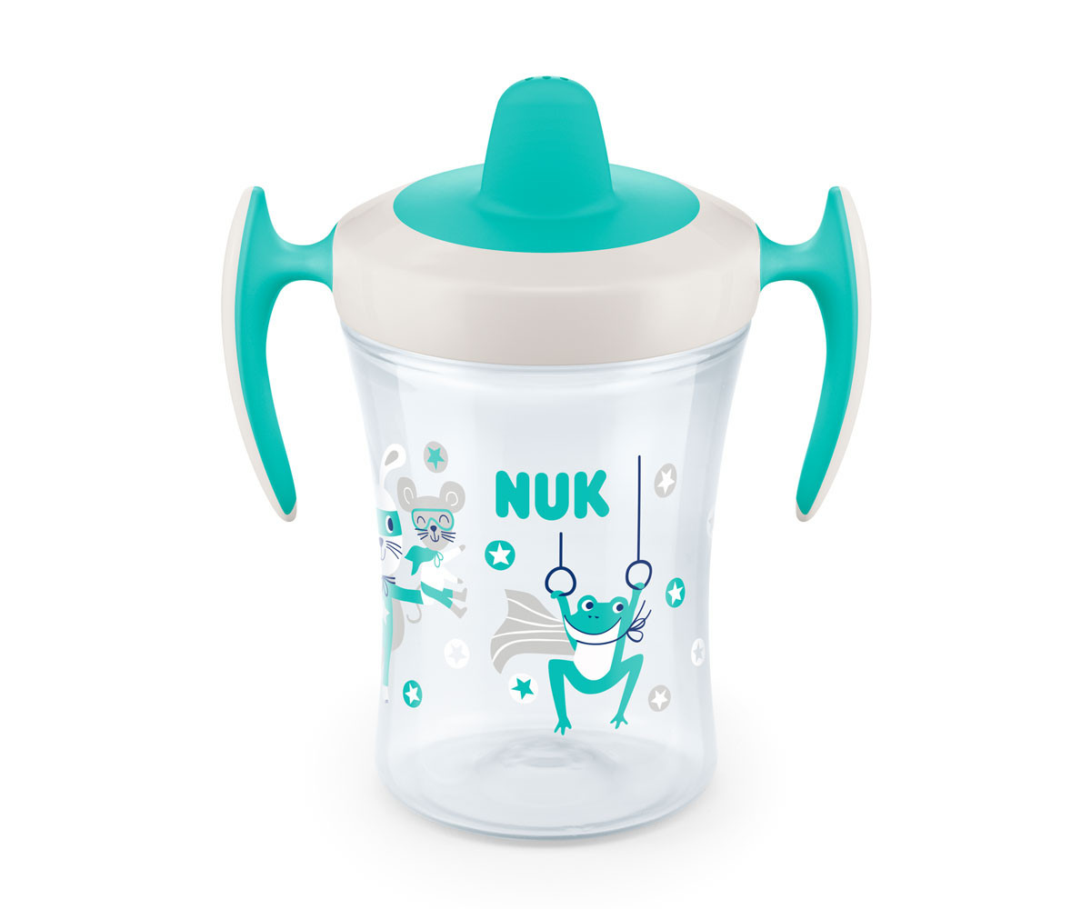 Детска неразливаща се тренировъчна пластмасова чаша с мек накрайник Nuk Evolution Trainer Cup, 230мл, неутрална, 6м+ 10255610