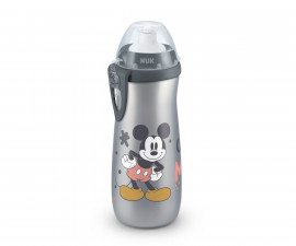 Детска пластмасова чаша със силиконова клапа Nuk Sports Cup Mickey, 450мл, Grey, 24м+ 10751198