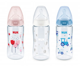 Бебешко шише за вода Нук First Choice Temperature control, 300 мл, силикон, асортимент