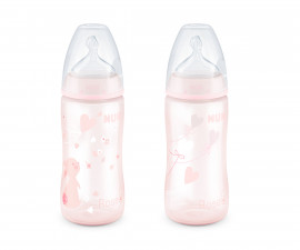 Бебешко шише за вода Nuk First Choice Temperature control, 300 мл, силикон, за момиче, 0-6м, асортимент 10741020