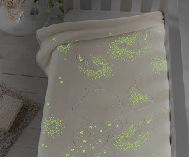 Pielsa 6854 - Embossed+Crystal+Firefly Blanket 110x140, natural