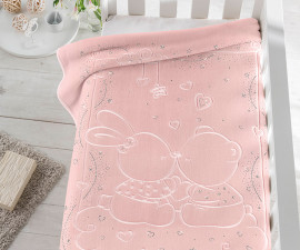 Pielsa 6956 - Embossed+Crystal Blanket 110x140, pink