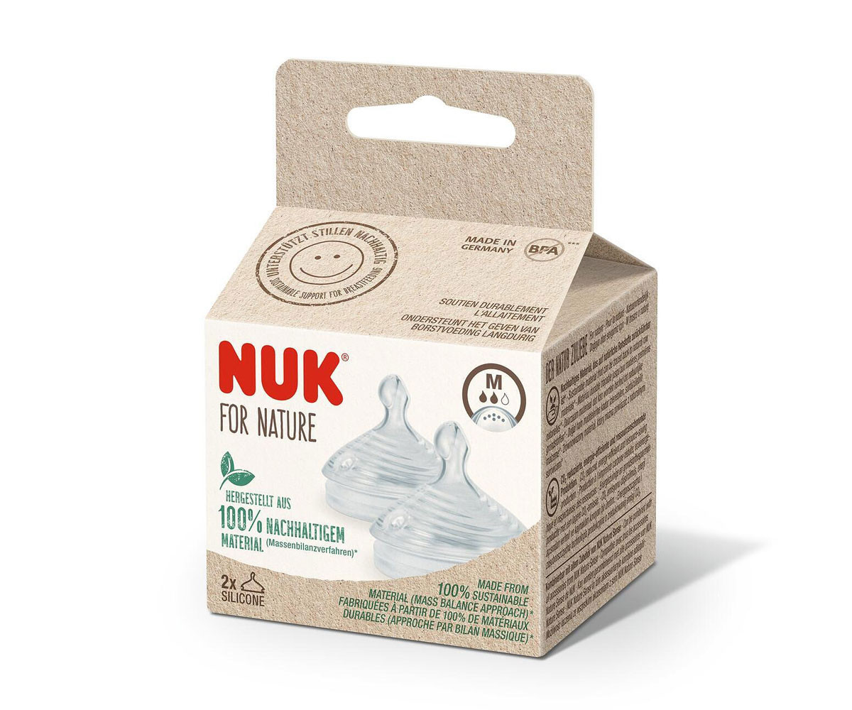 Биберон за хранене от силикон Nuk for Nature, размер М, 2 броя Softer 10124026