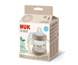 Бебешка пластмасова чаша със силиконов накрайник за сок Nuk for Nature Termo Control,РР, 150мл, крем, 6-18м 10215368