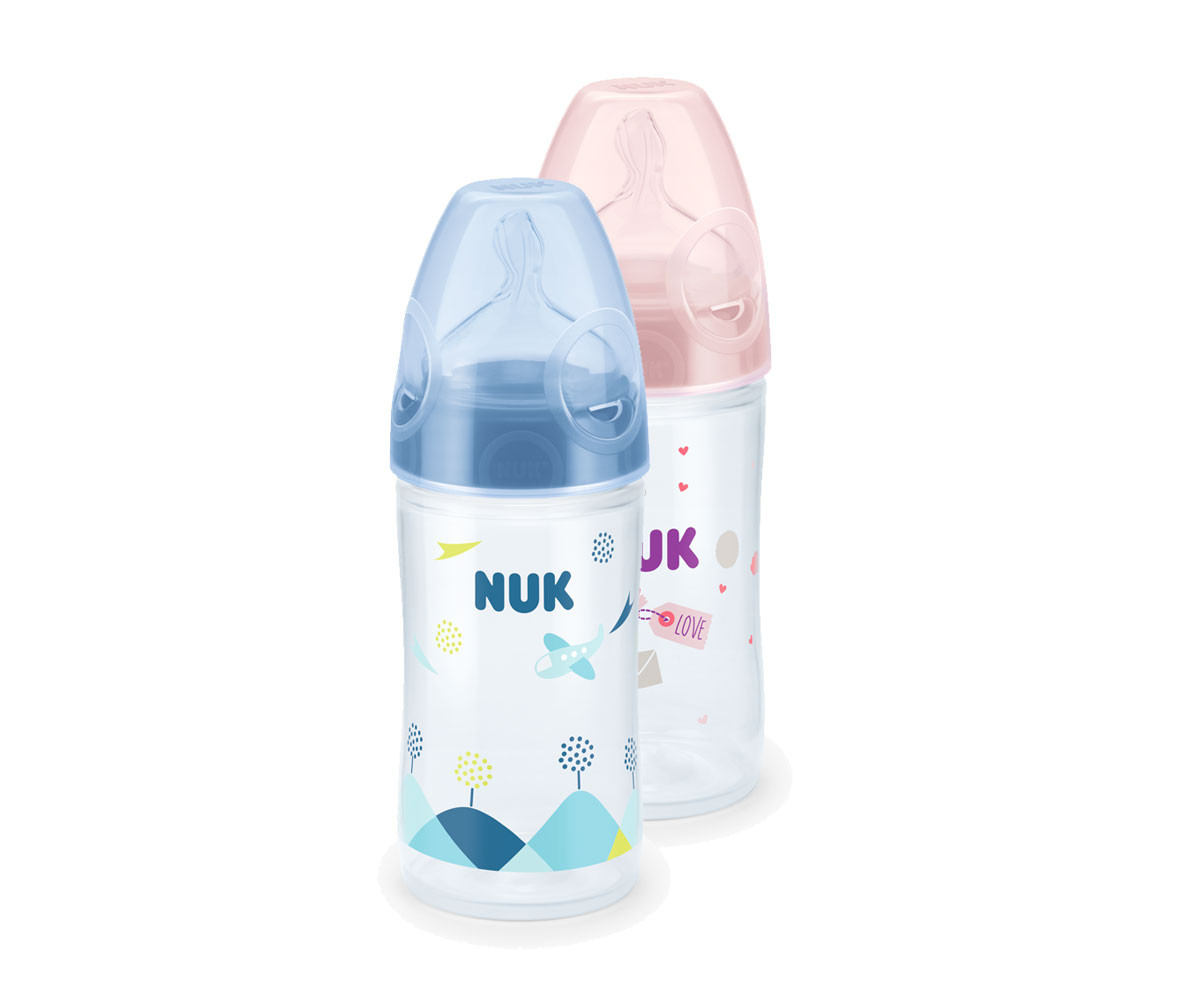 Бебешко пластмасово шише за мляко и вода Nuk Flour, PP, силикон, 150мл 10743578