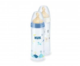 Бебешко пластмасово шише за мляко и вода Nuk First Choice, PP, New Classic, каучук, 250мл, 6м+ 10741646