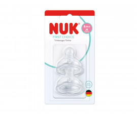 Антиколик биберон за хранене от силикон Nuk First Choice Flow control, 2 броя, 6м+ 10124046