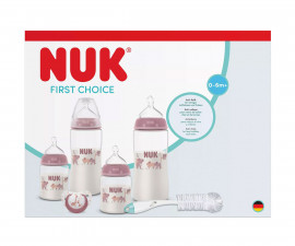 Подаръчен комплект за новородено бебе Nuk First Choice Temperature Control, 8 части, момиче 10225357